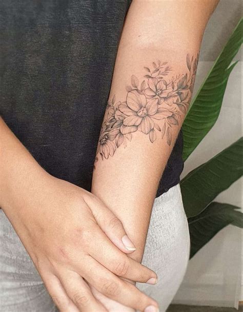 flower neck tattoo|flower forearm tattoos for females.